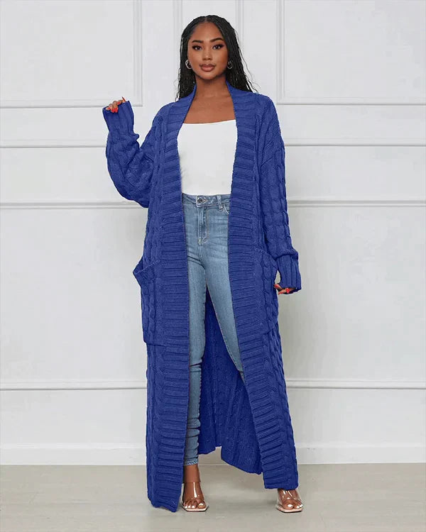 Theodora - Casual long cardigan with V-neck