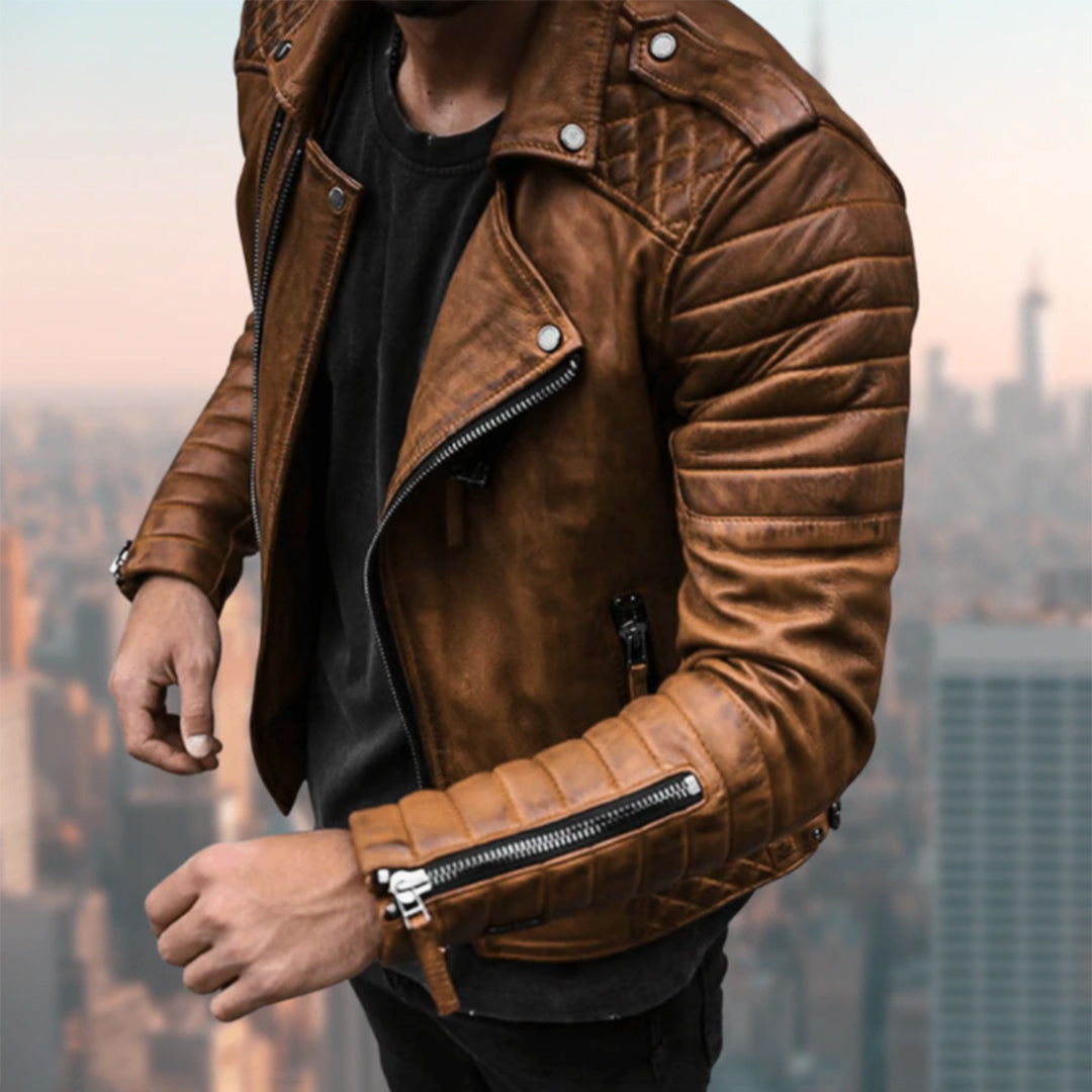 Leather Biker Jacket - Ryder