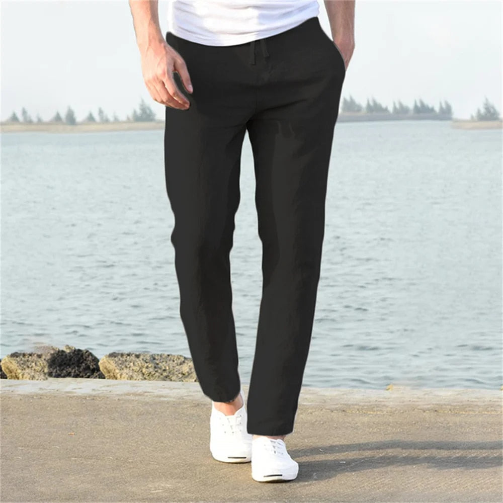 Angelo - Breathable Summer Pants with Elastic Waist for Men
