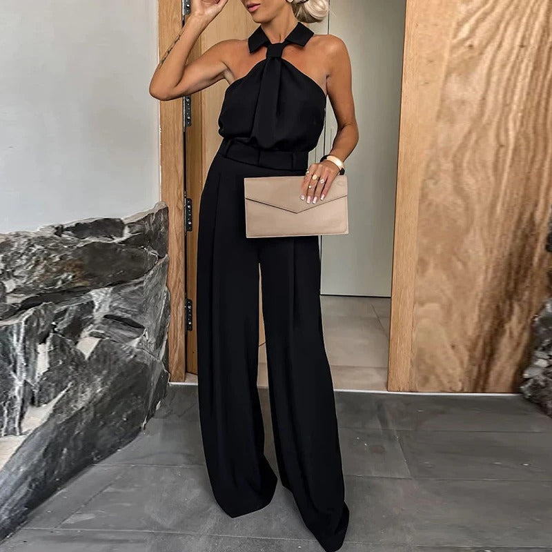 Patrishia - Hollow off-the-shoulder party jumpsuit
