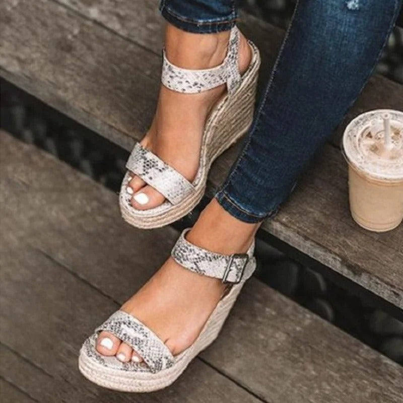 Danielle - Open Toe Sandals with Ankle Strap