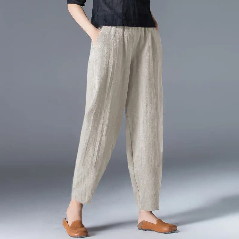 Marlele - Fashion Women Cotton Hemp Bloomers Pants