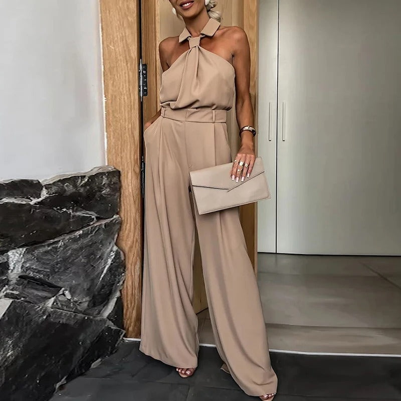 Patrishia - Hollow off-the-shoulder party jumpsuit