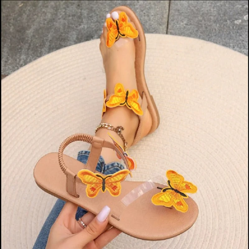 Beverly - Butterfly Decor Flat Sandals for Women