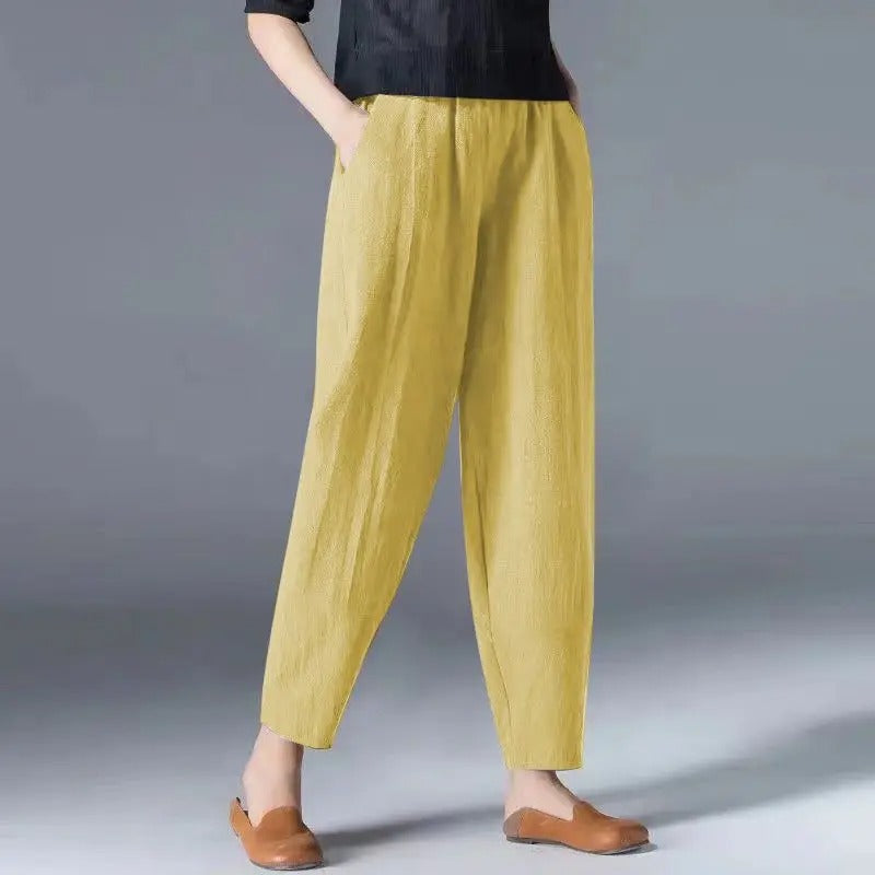Marlele - Fashion Women Cotton Hemp Bloomers Pants