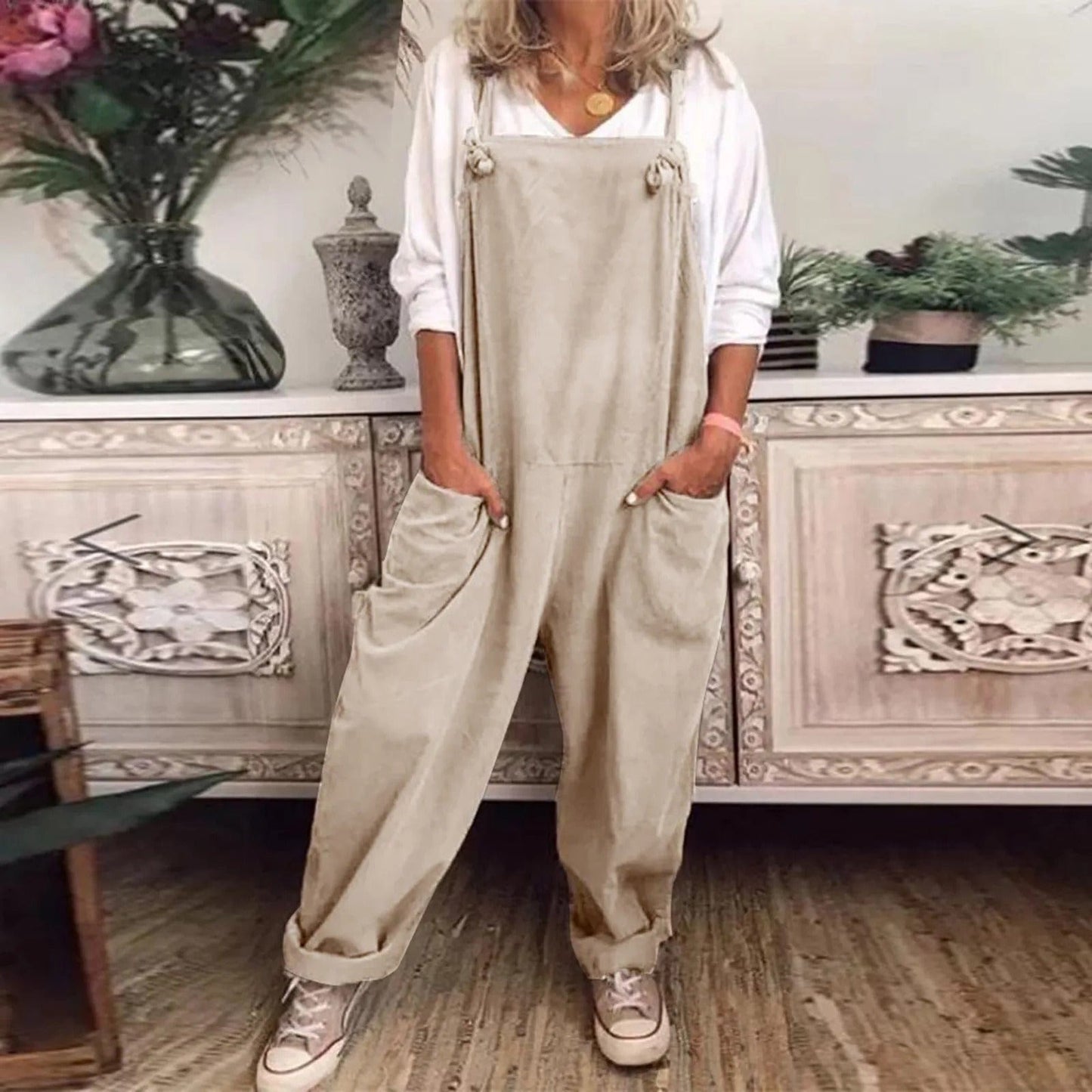 Yseult - Overall Jumpsuit made from casually tied cotton and linen