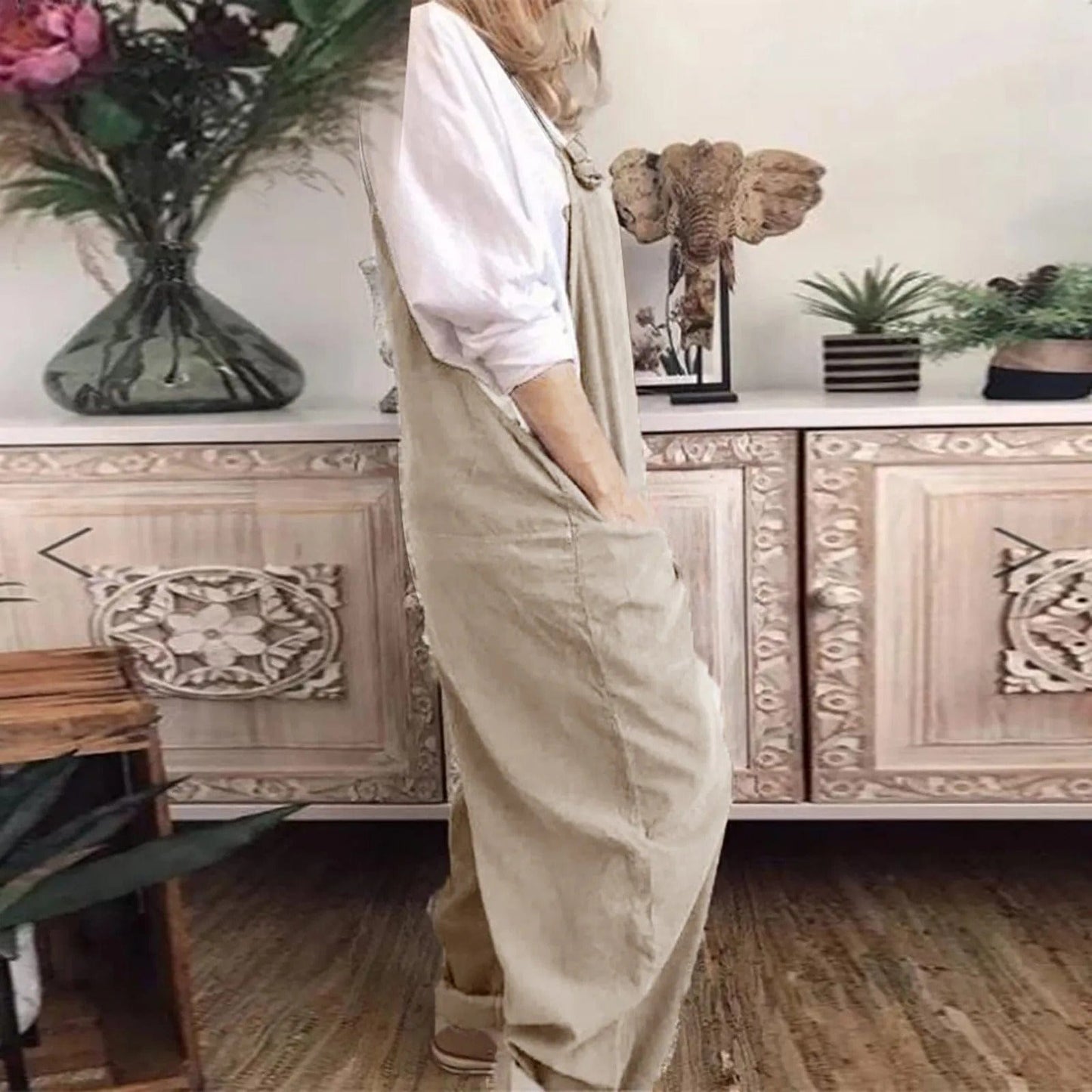 Yseult - Overall Jumpsuit made from casually tied cotton and linen