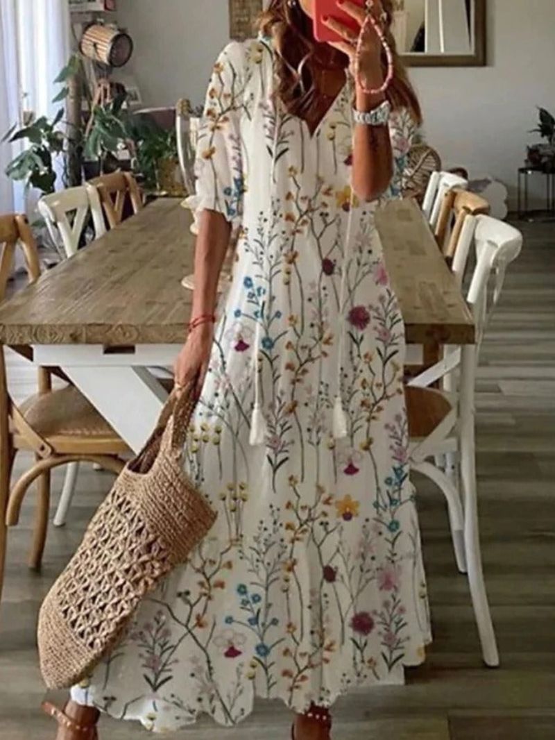 Noelle Printed Flowing Dress