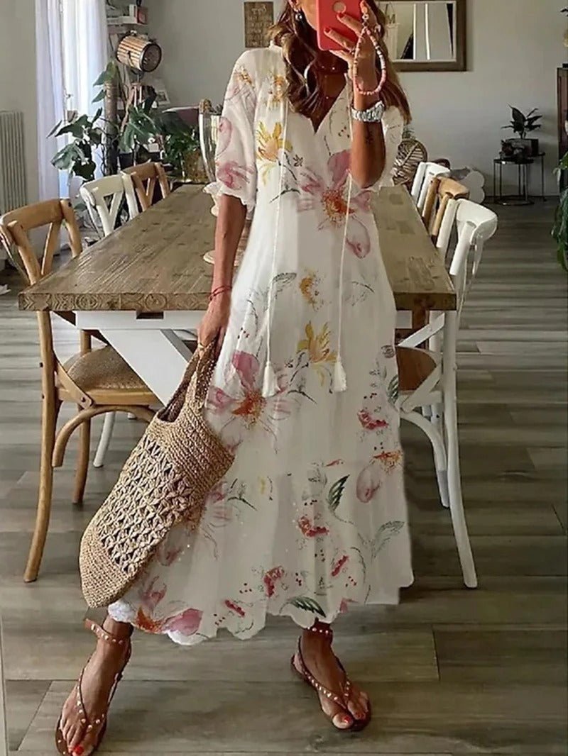 Noelle Printed Flowing Dress