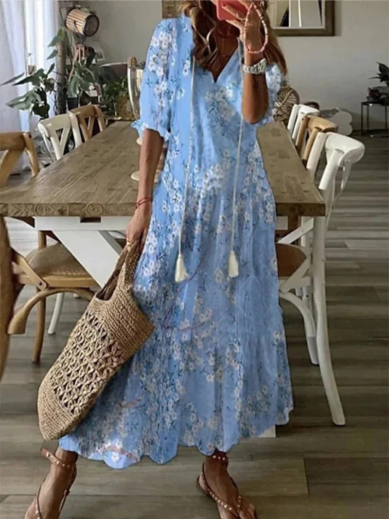 Noelle Printed Flowing Dress