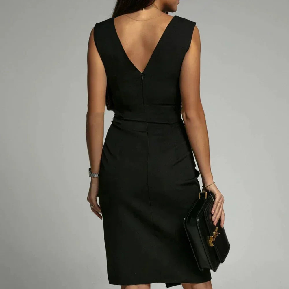 Samira pleated dress with slit