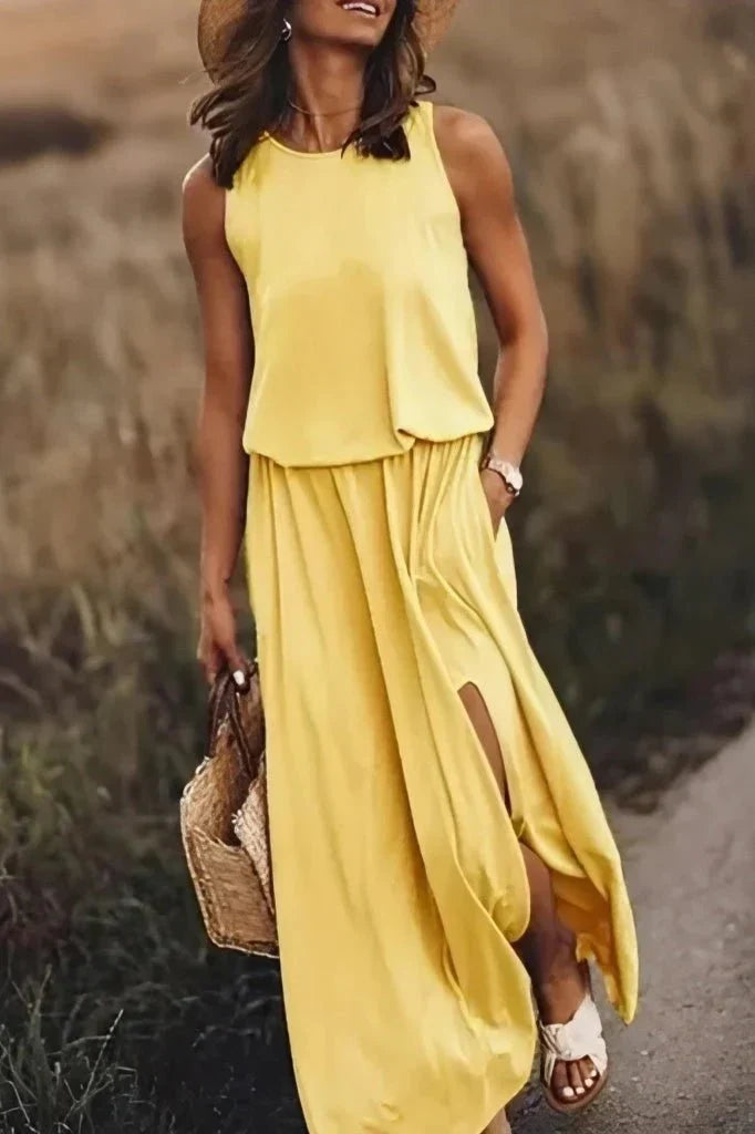 Thalea maxi dress with slit