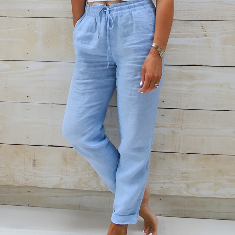 Brianna - stylish summer trousers with drawstring