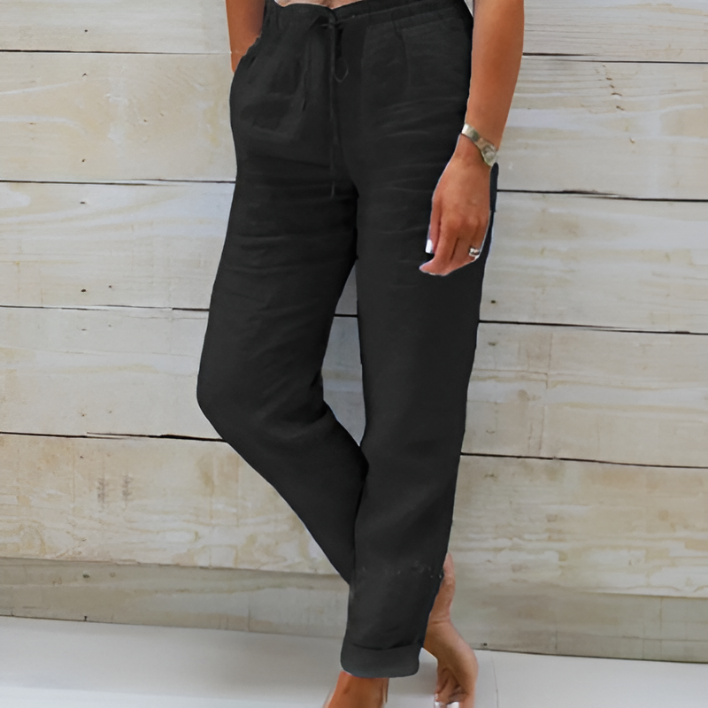 Brianna - stylish summer trousers with drawstring