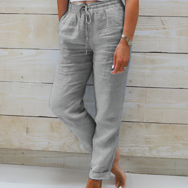 Brianna - stylish summer trousers with drawstring