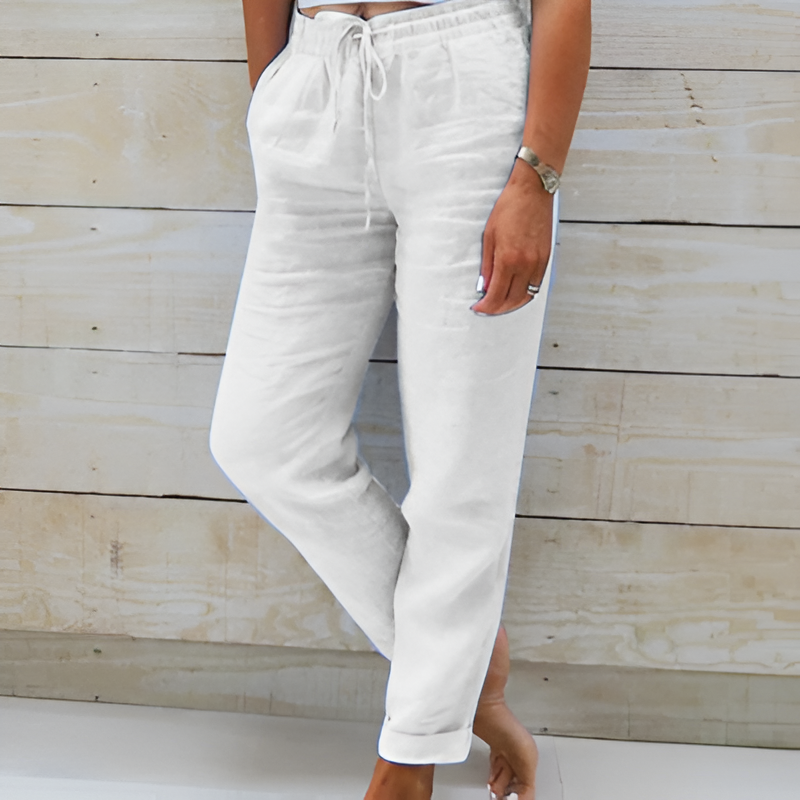 Brianna - stylish summer trousers with drawstring