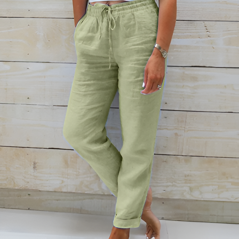 Brianna - stylish summer trousers with drawstring