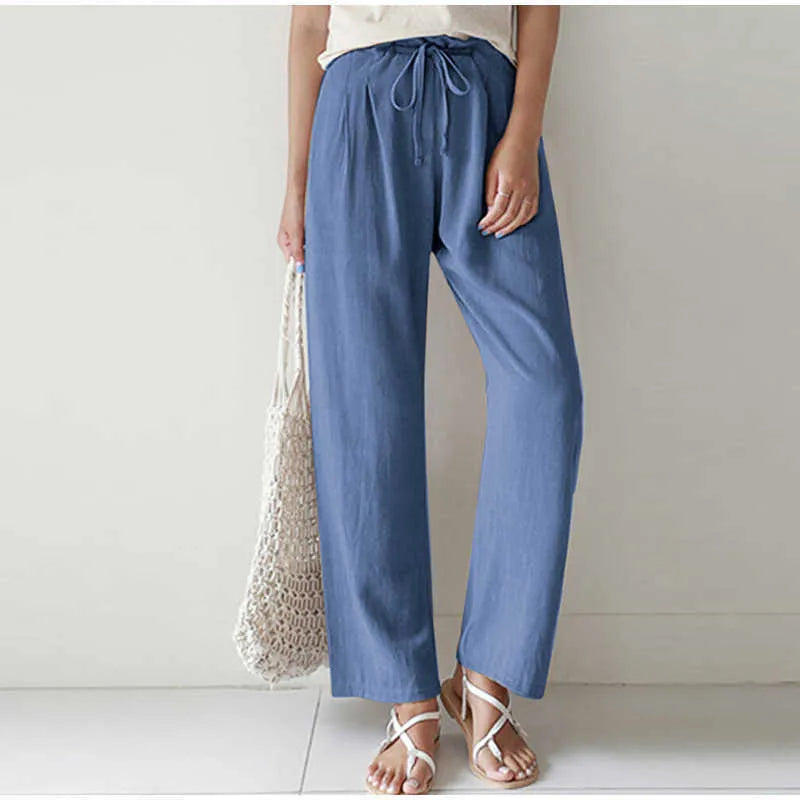 Gretel - Elasticated Waist Pleated Pocket for Wide Leg Trousers