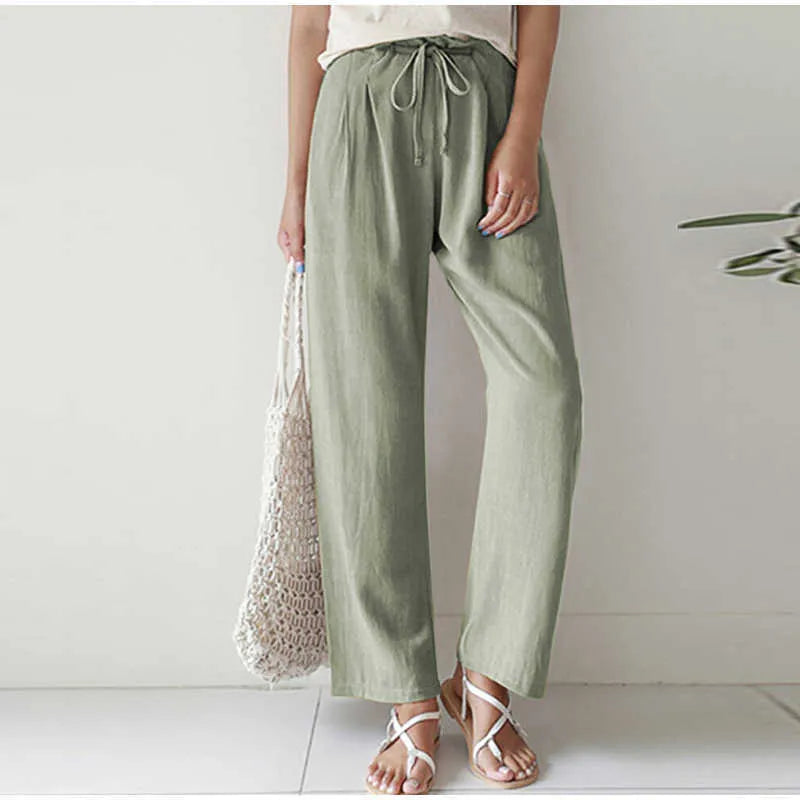 Gretel - Elasticated Waist Pleated Pocket for Wide Leg Trousers