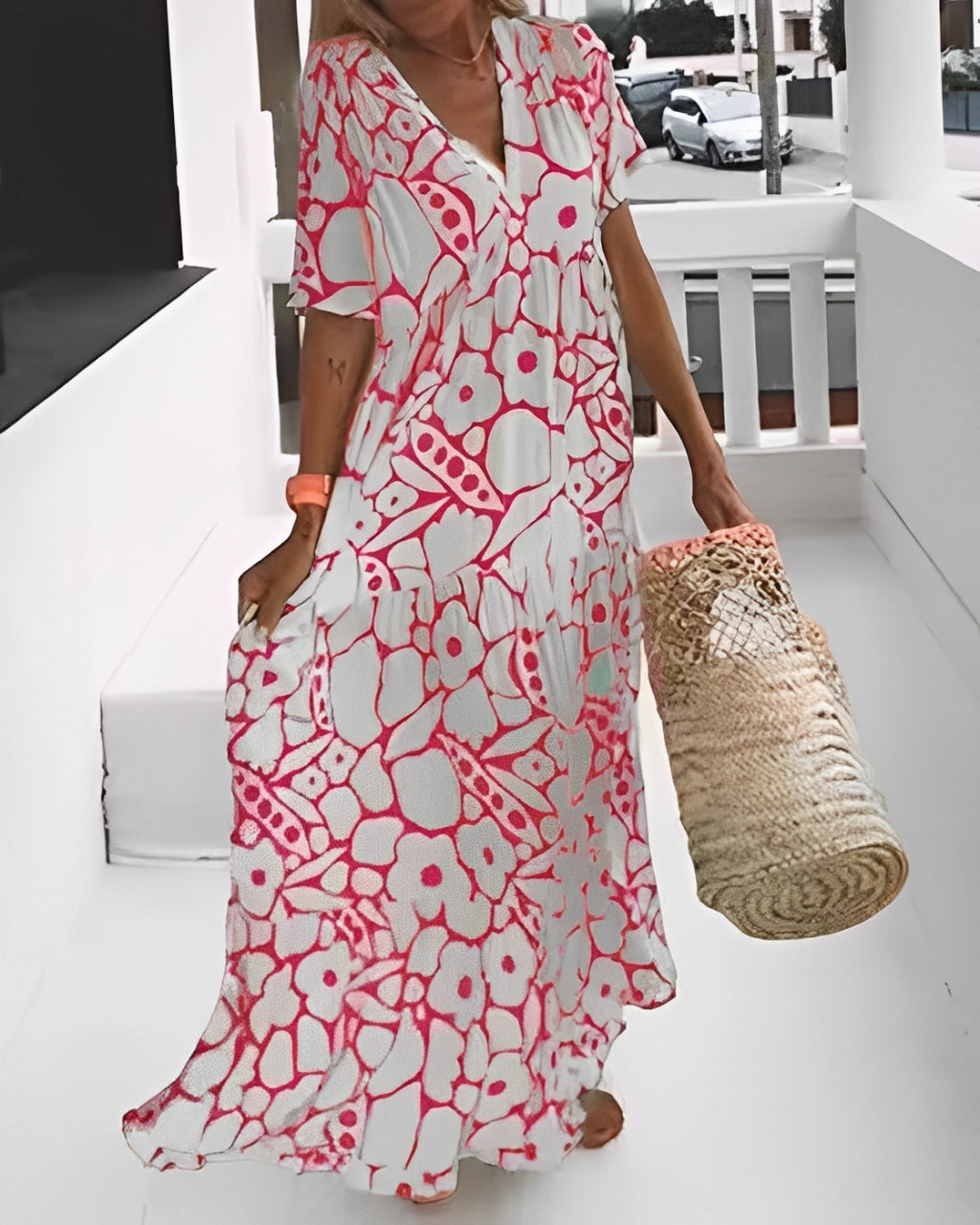 MEZRA | RELAXED FLORAL MAXI DRESS