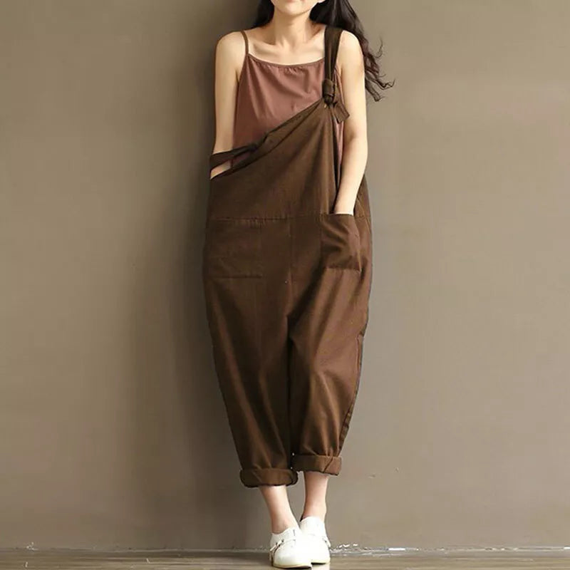 Celeste - Loose cotton jumpsuit with pockets