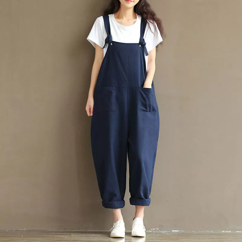 Celeste - Loose cotton jumpsuit with pockets