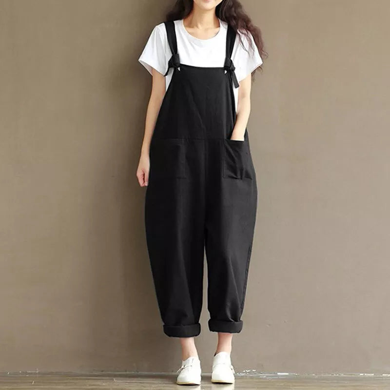 Celeste - Loose cotton jumpsuit with pockets