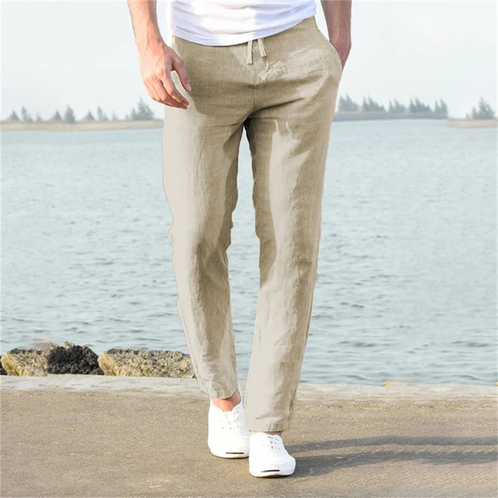 Angelo - Breathable Summer Pants with Elastic Waist for Men