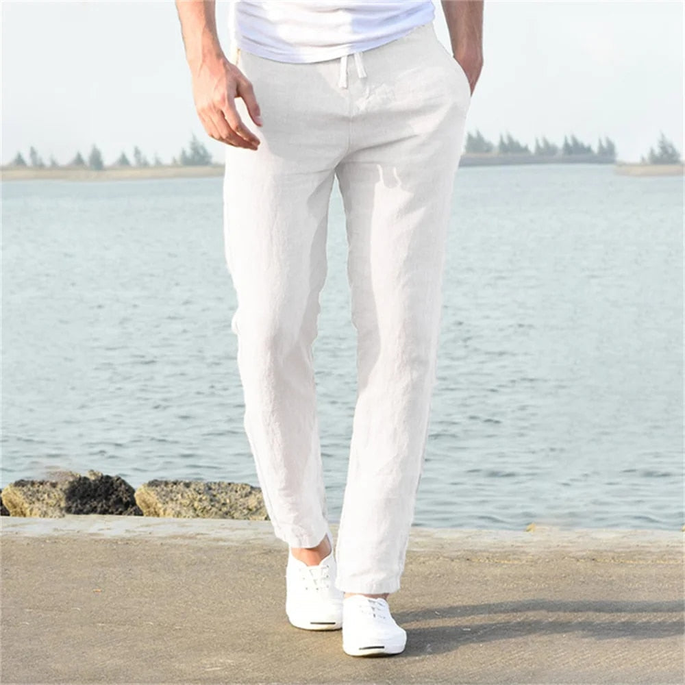 Angelo - Breathable Summer Pants with Elastic Waist for Men