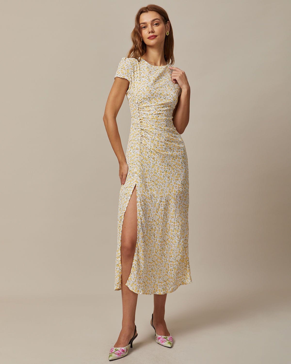 Evelyn | Floral Slit Dress