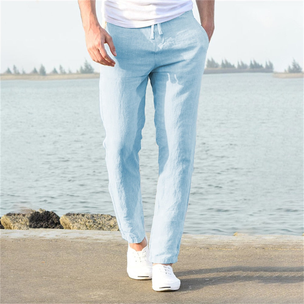 Angelo - Breathable Summer Pants with Elastic Waist for Men
