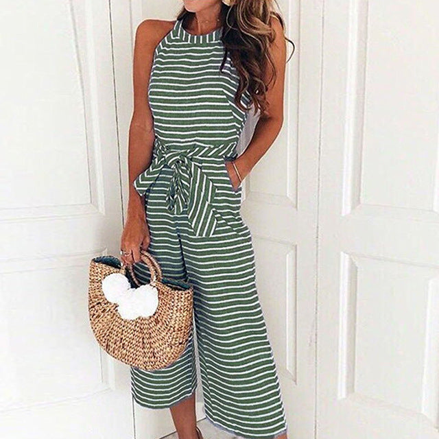 Divina - Maritime Striped Jumpsuit