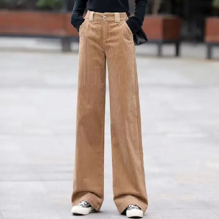 Grace - Casual high waist corduroy trousers