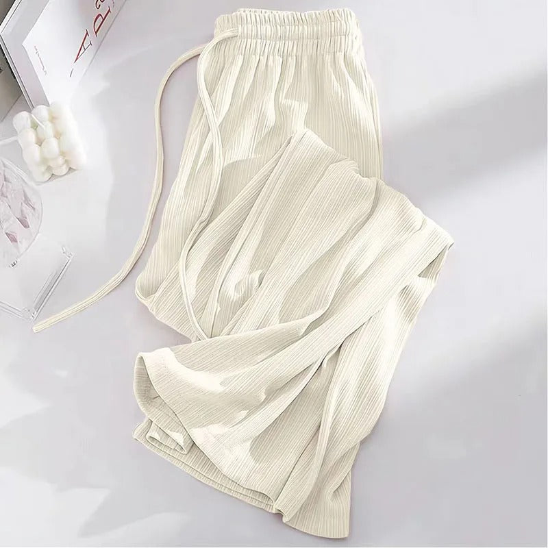 Narcissa - Wide high waisted ice silk trousers