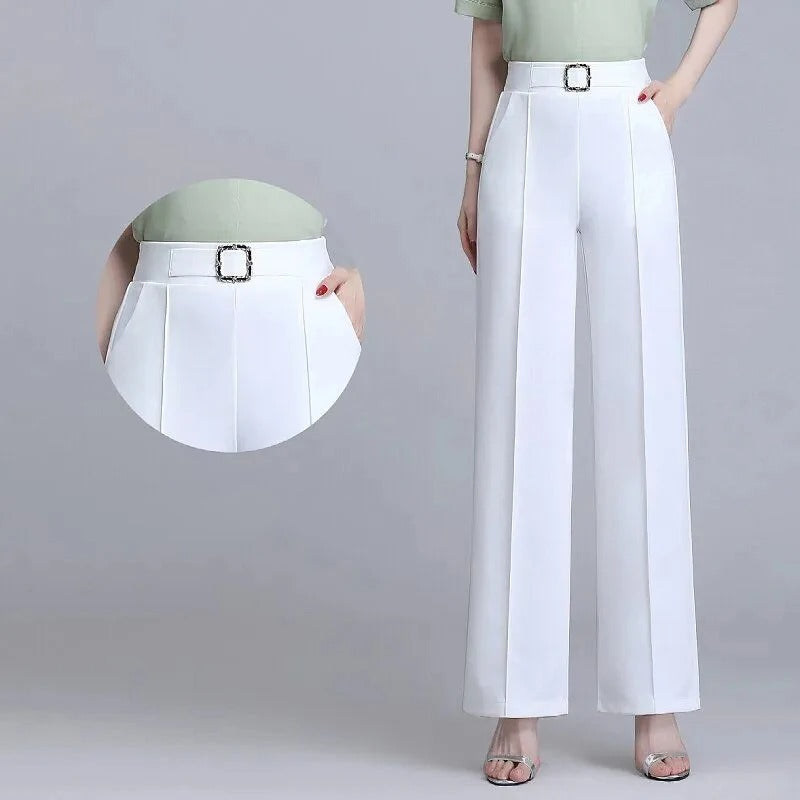 Georgia - Wide high waisted ice silk trousers