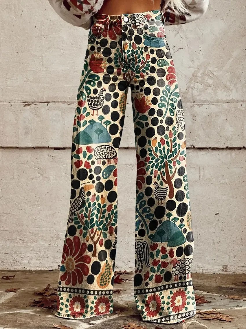 Edie - Retro wide leg trousers