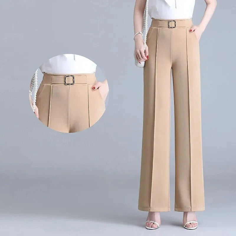 Georgia - Wide high waisted ice silk trousers