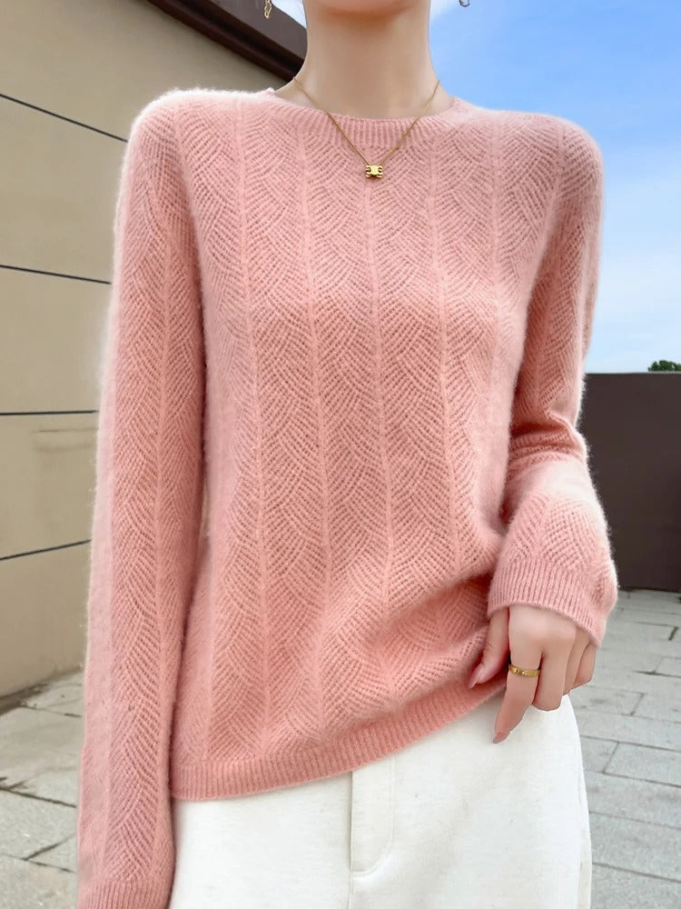 Agatha - Women's Long Sleeve Round Neck Cashmere Sweater