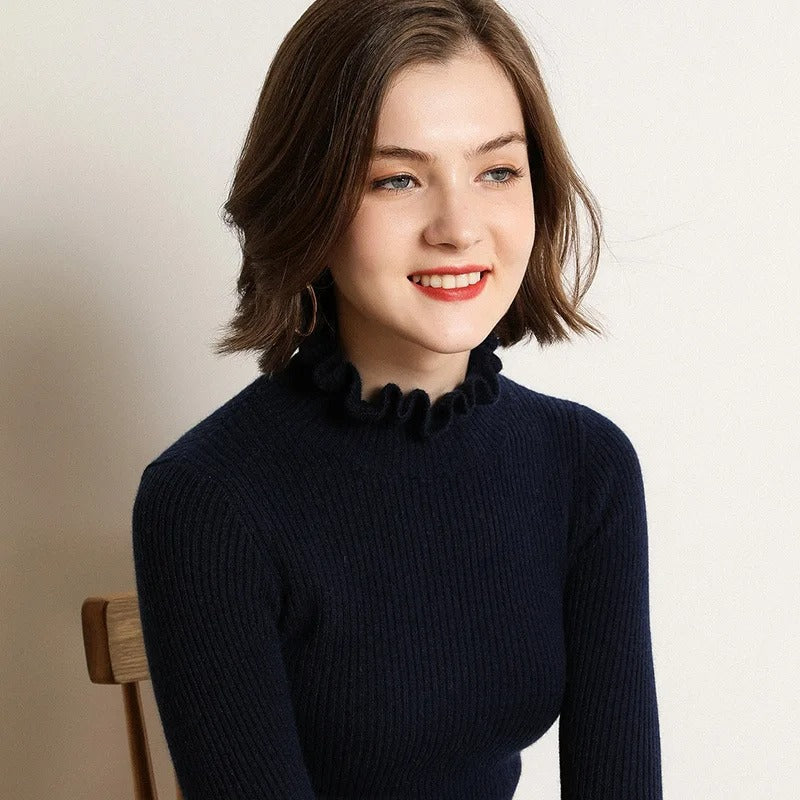 Marion - Knitted sweater with high collar