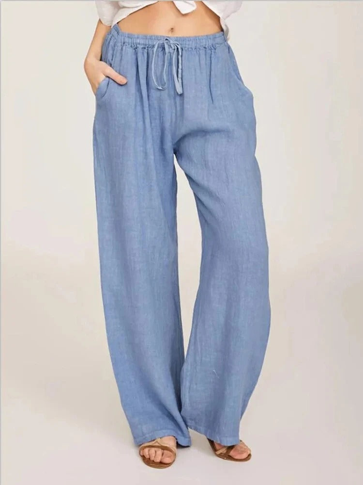 Bernice - Cotton-linen trousers