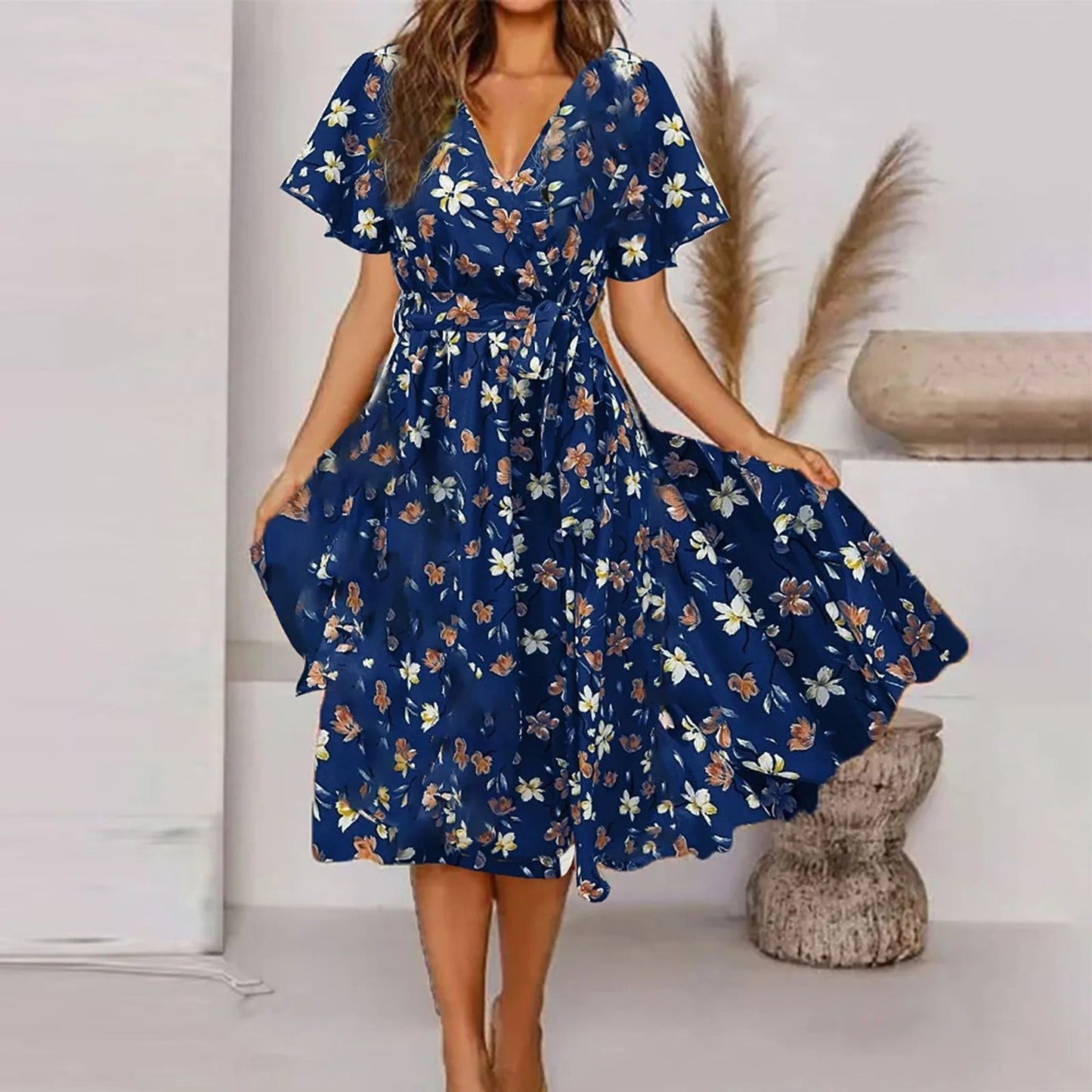 Muriel - Women's Vintage Print Maxi Dress