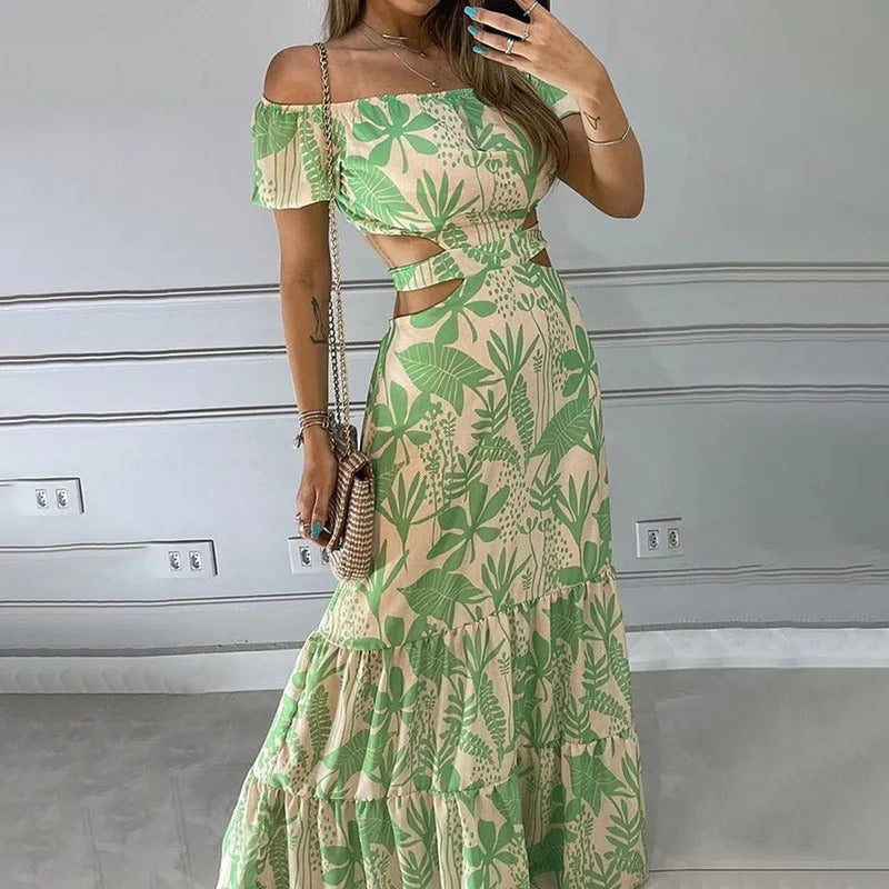 Evelyn - Off-the-shoulder dress with lace and cut-outs