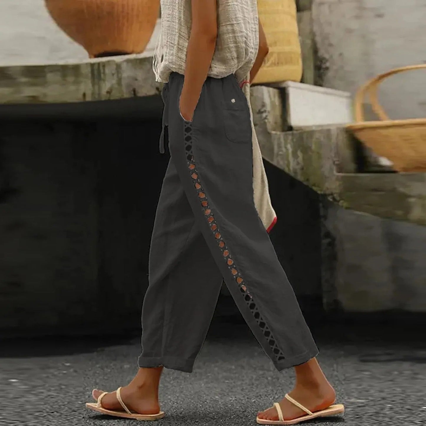 Cora - Casual baggy trousers with wide legs