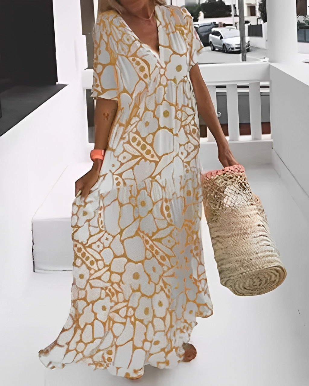 MEZRA | RELAXED FLORAL MAXI DRESS