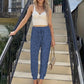 Lulu - Casual leopard print sweatpants with fixed bottom