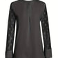 Samantha – Elegant long-sleeve top with pleated neckline