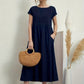 Lily – casual short-sleeve summer dress with round neckline and waist