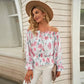 Floral Women's Chiffon Blouse with Ruffle Sleeves – Elvira