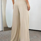 Frances - Plain Colored High Waist Pleated Trousers