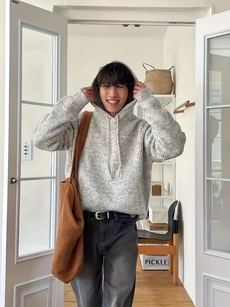 Stevan - Stylish knitted hooded sweater for men